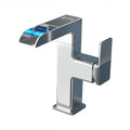 Modern matte black led waterfall basin faucet bathroom temperature display