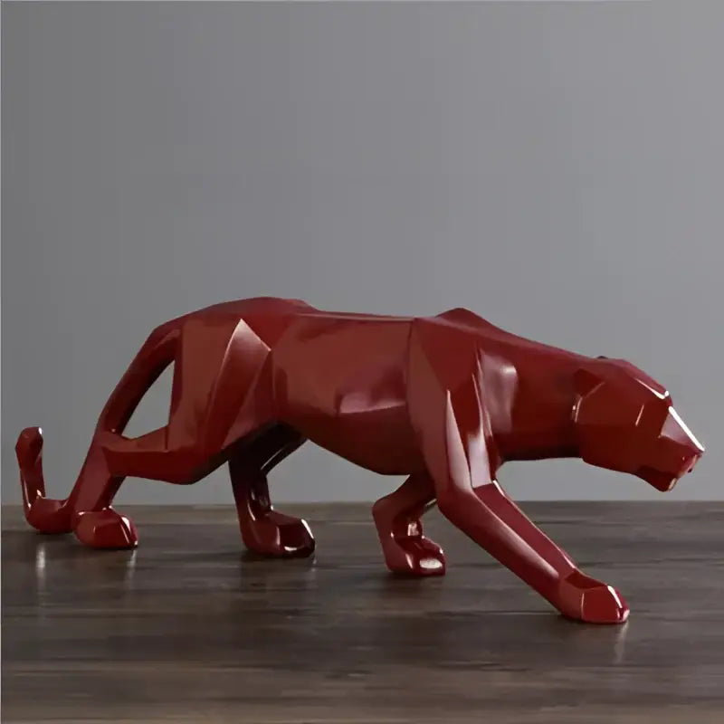 Modern matte black leopard geometric resin statue living room decor
