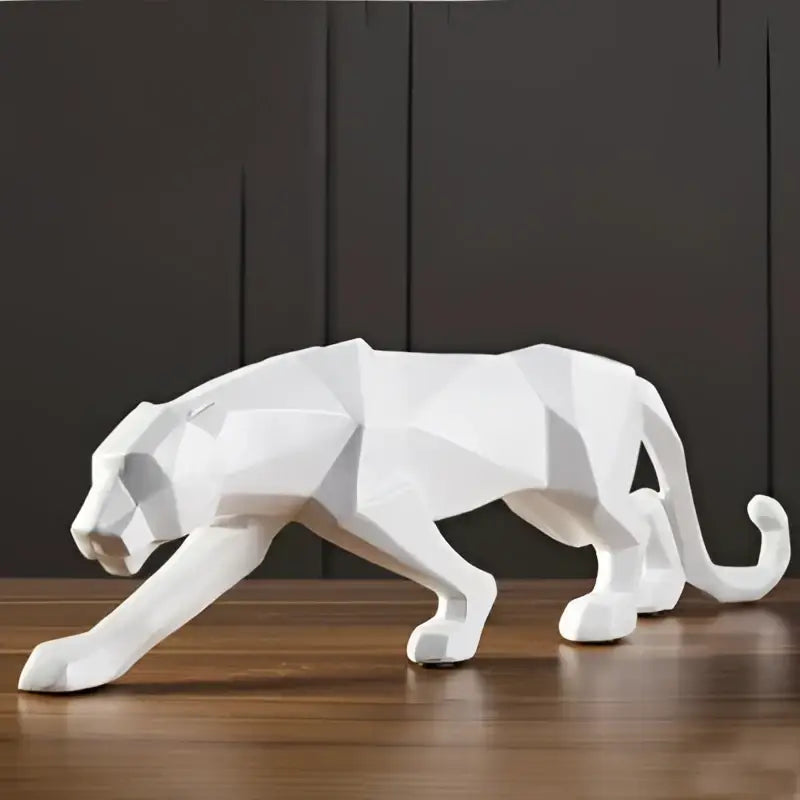Modern matte black leopard geometric resin statue living room decor