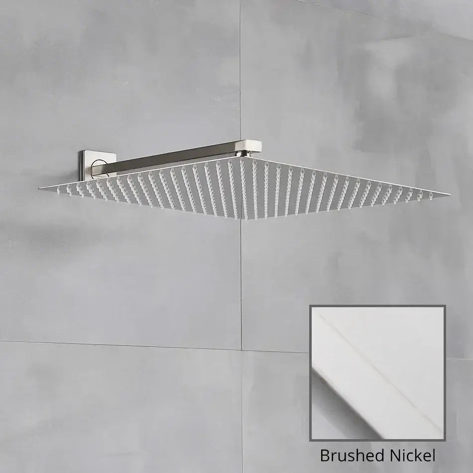 Modern matte black luxury rain shower head with wall arm bathroom