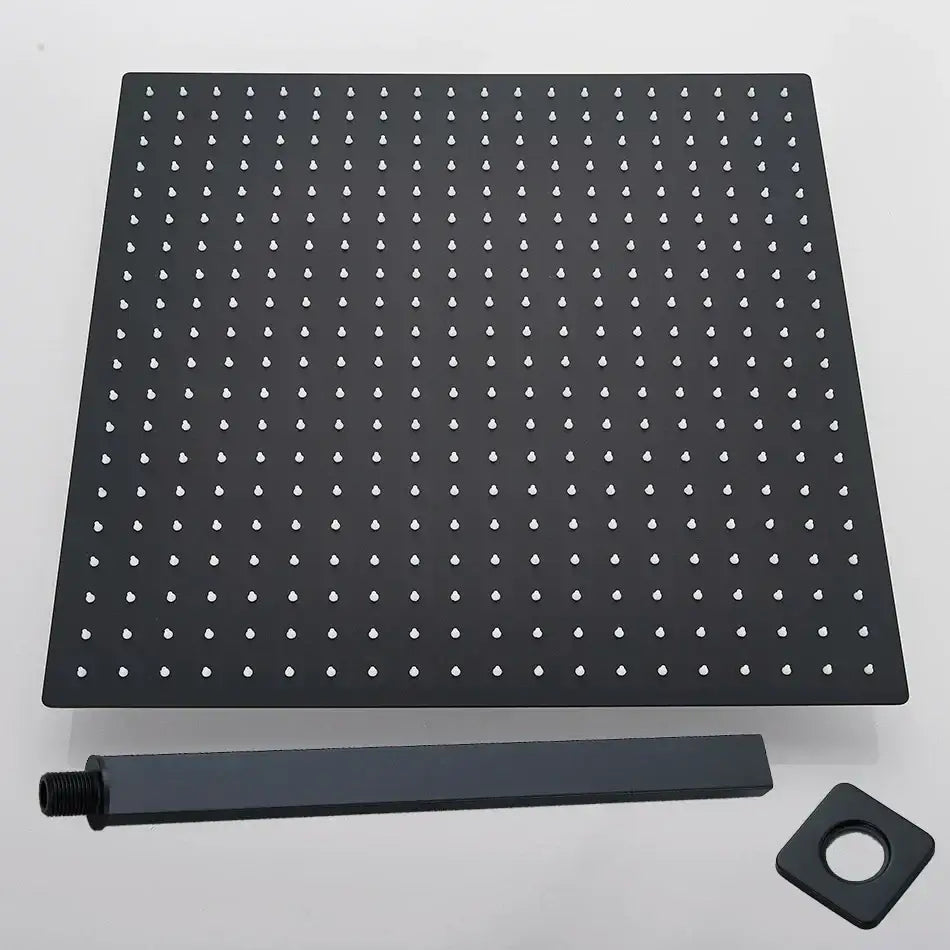 Modern matte black luxury rain shower head with wall arm bathroom