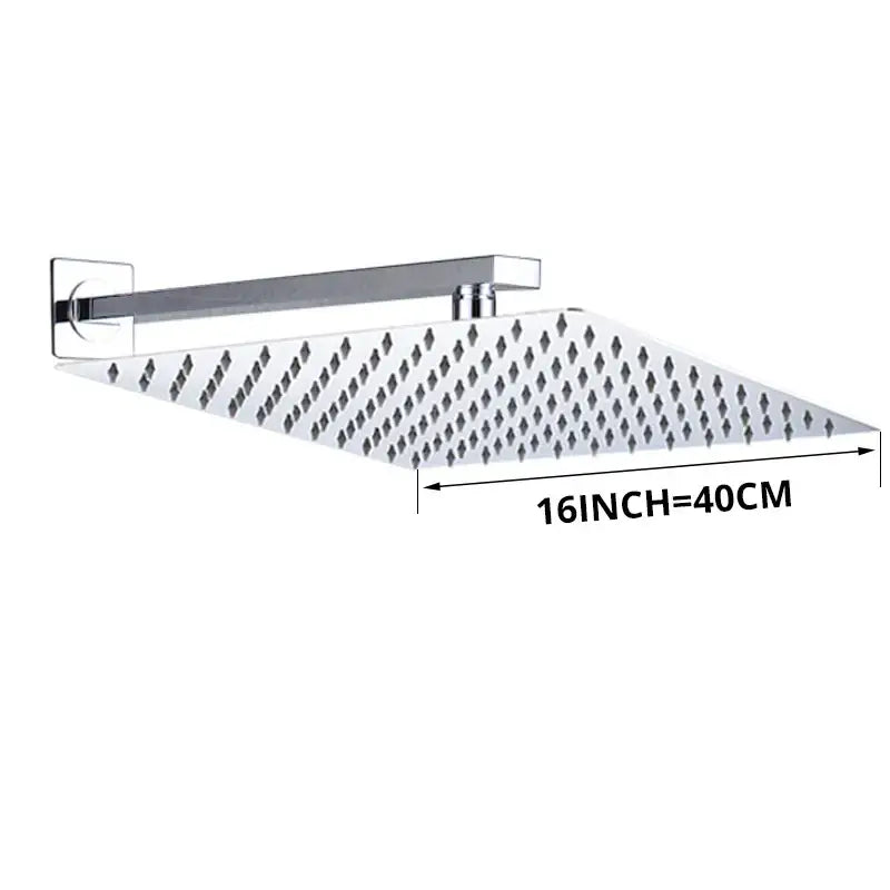 Modern matte black luxury rain shower head with wall arm bathroom