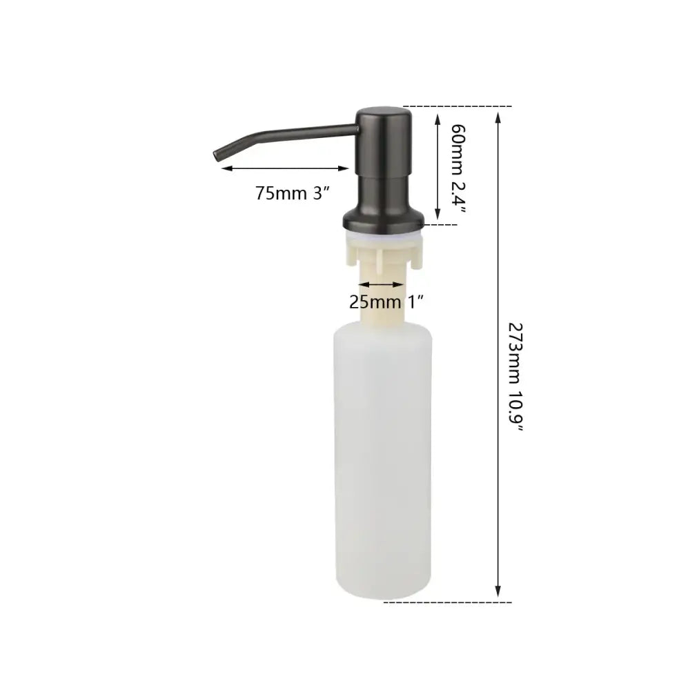 Modern matte black metal soap dispenser kitchen curved spout
