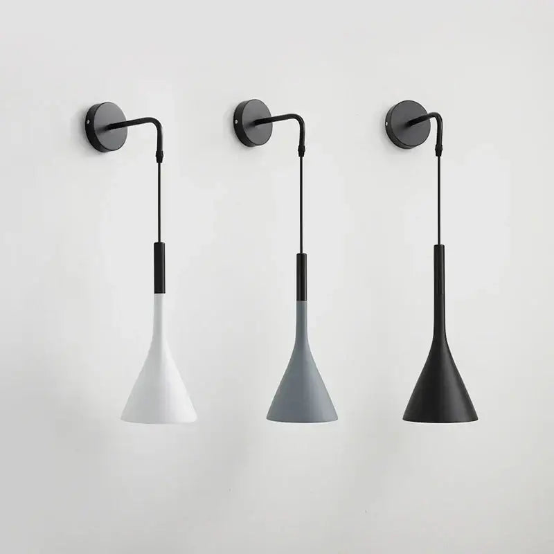 Modern matte black nordic led wall light bedroom reading sconce