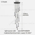 Modern matte black nordic pendant lamp for living room staircase