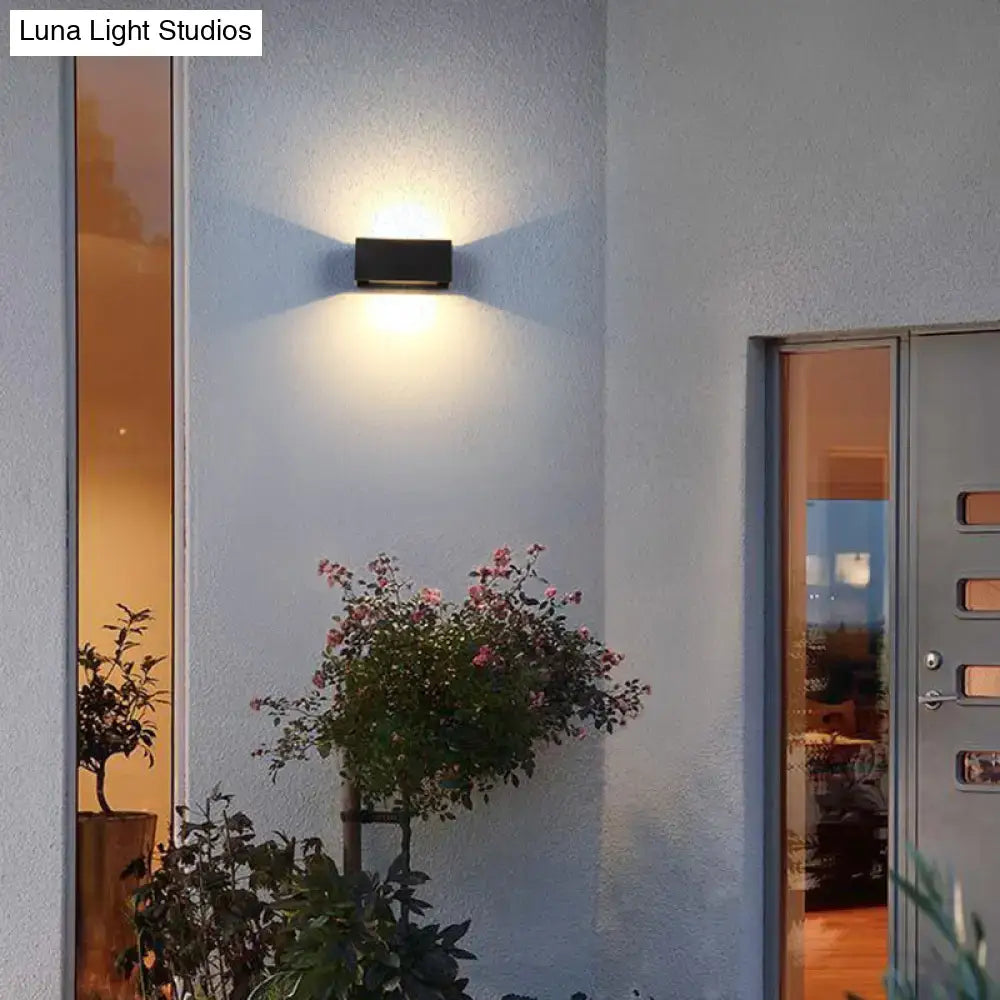 Modern matte black rectangle wall light fixture – yard led sconce
