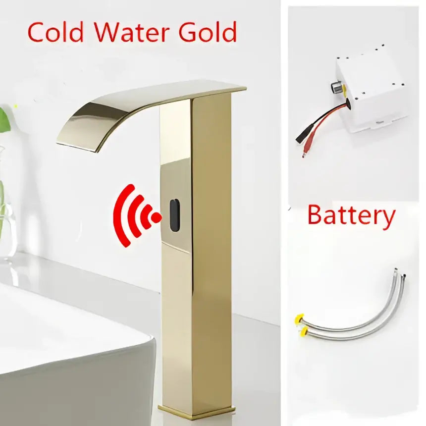 Modern matte black sensor waterfall basin faucet bathroom mixer