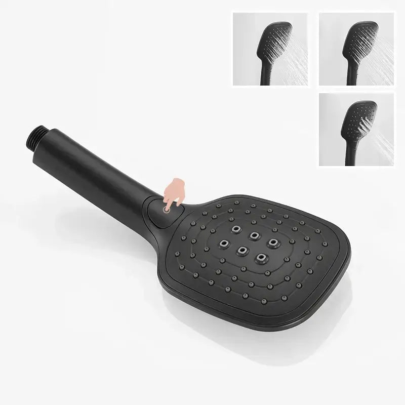 Modern matte black shower slider rail set bathroom rainhead