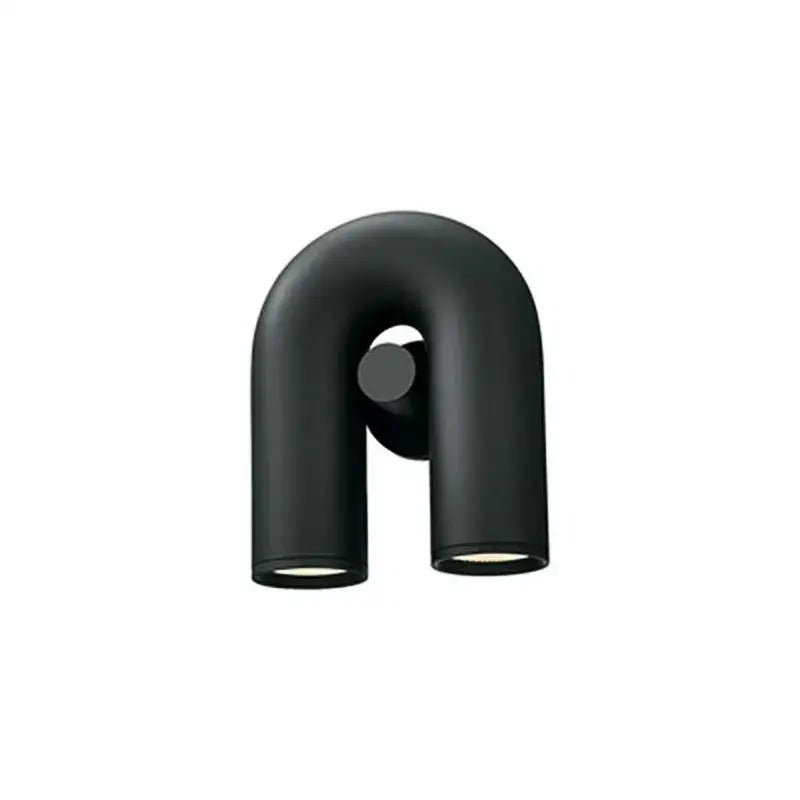 Modern matte black & silver tube wall lamp bedroom sconce