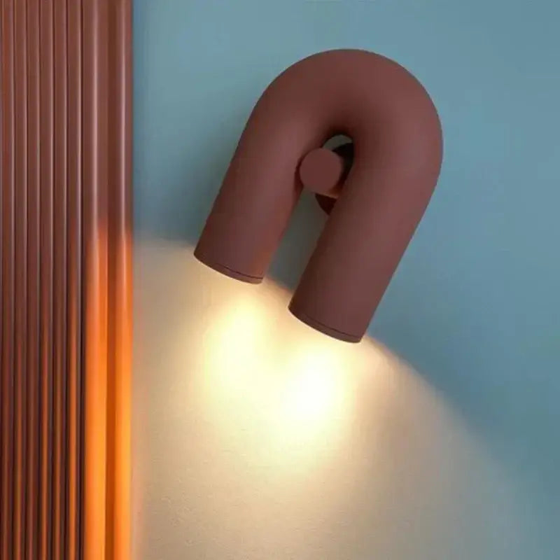 Modern matte black & silver tube wall lamp bedroom sconce