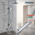 Modern matte black thermostatic shower faucet set bathroom rainfall