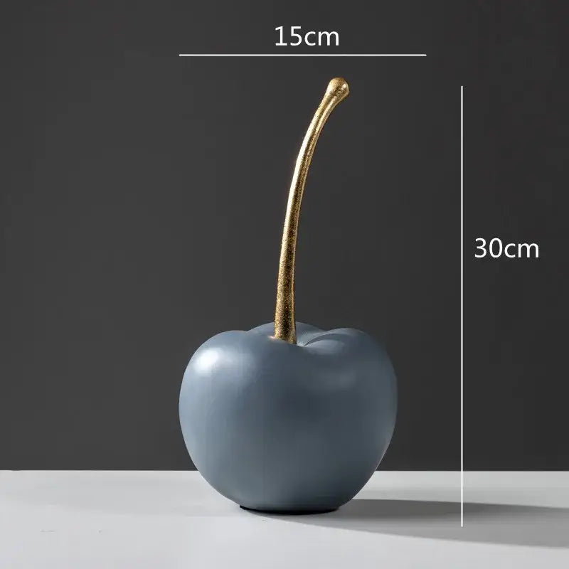 Modern matte blue resin apple ornaments living room decor