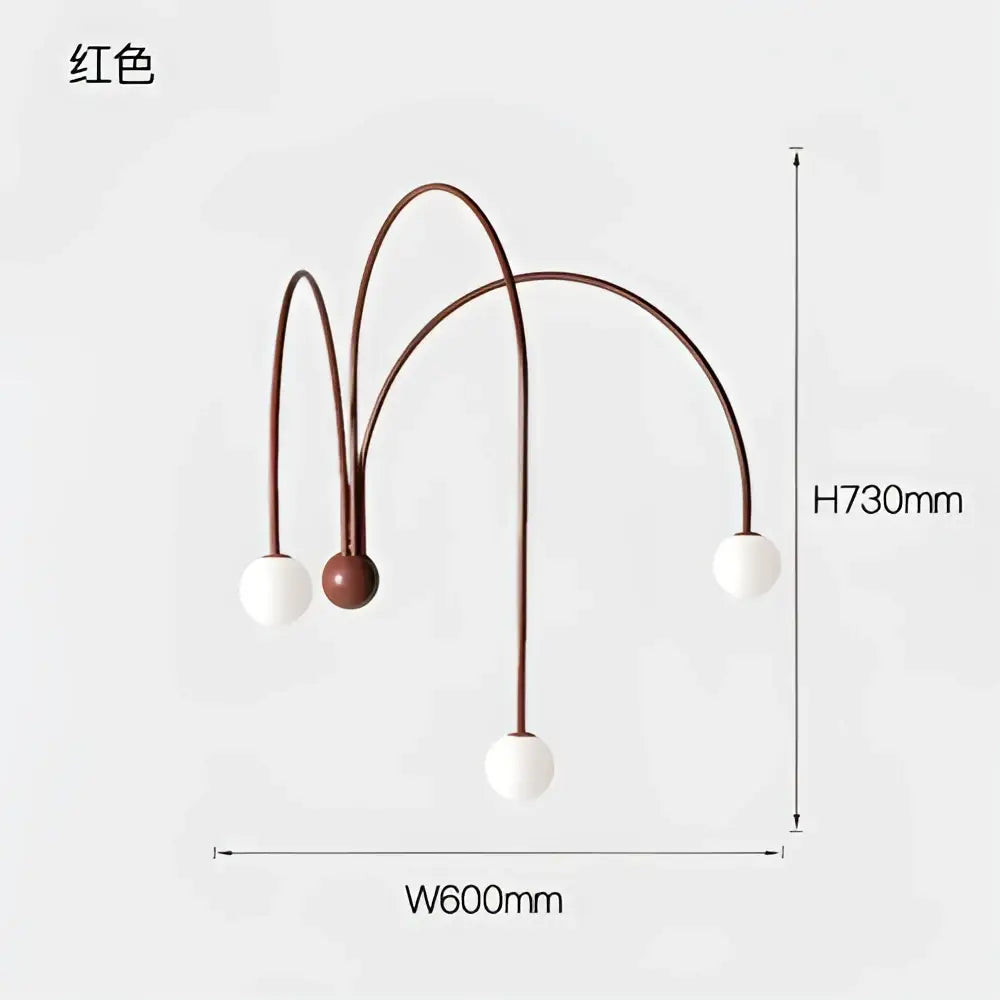 Modern matte copper glass ball wall lamp for living room