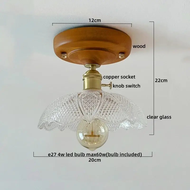 Modern matte dome ceiling lamp with led wood canopy living room