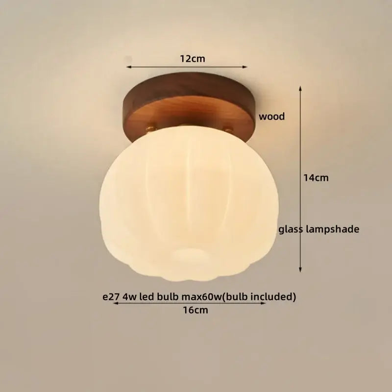 Modern matte dome ceiling lamp with led wood canopy living room