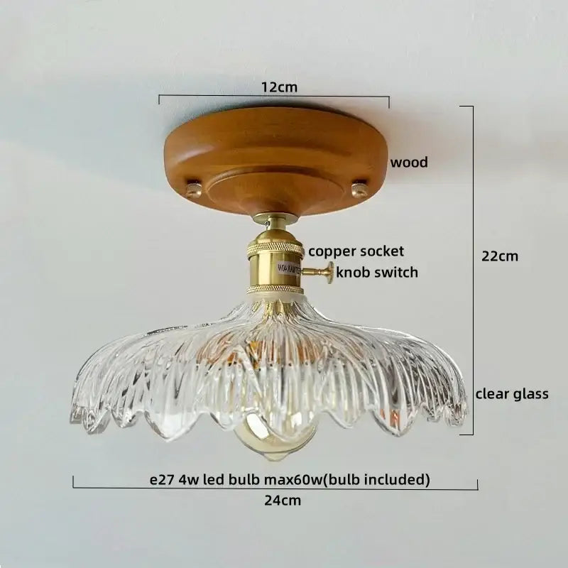 Modern matte dome ceiling lamp with led wood canopy living room