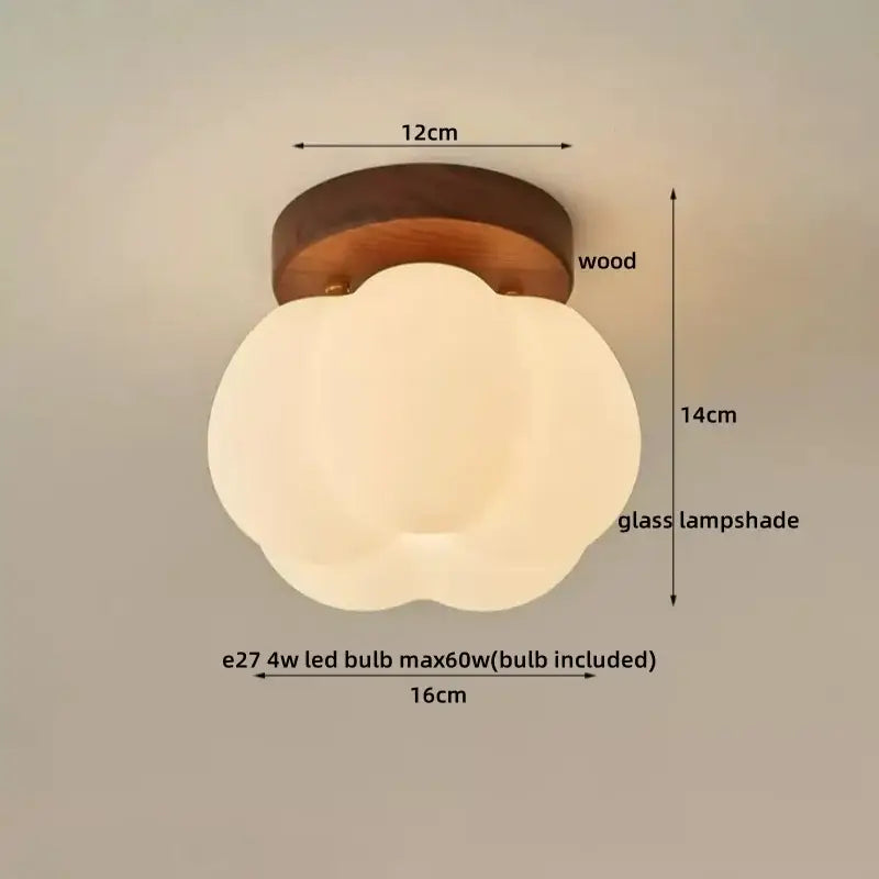 Modern matte dome ceiling lamp with led wood canopy living room