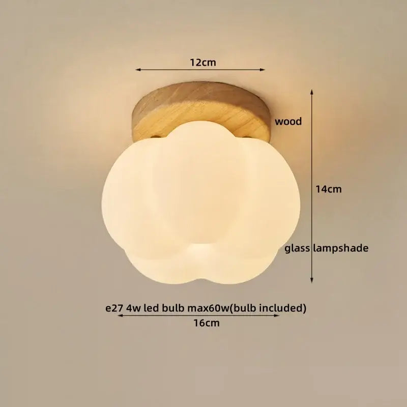 Modern matte dome ceiling lamp with led wood canopy living room