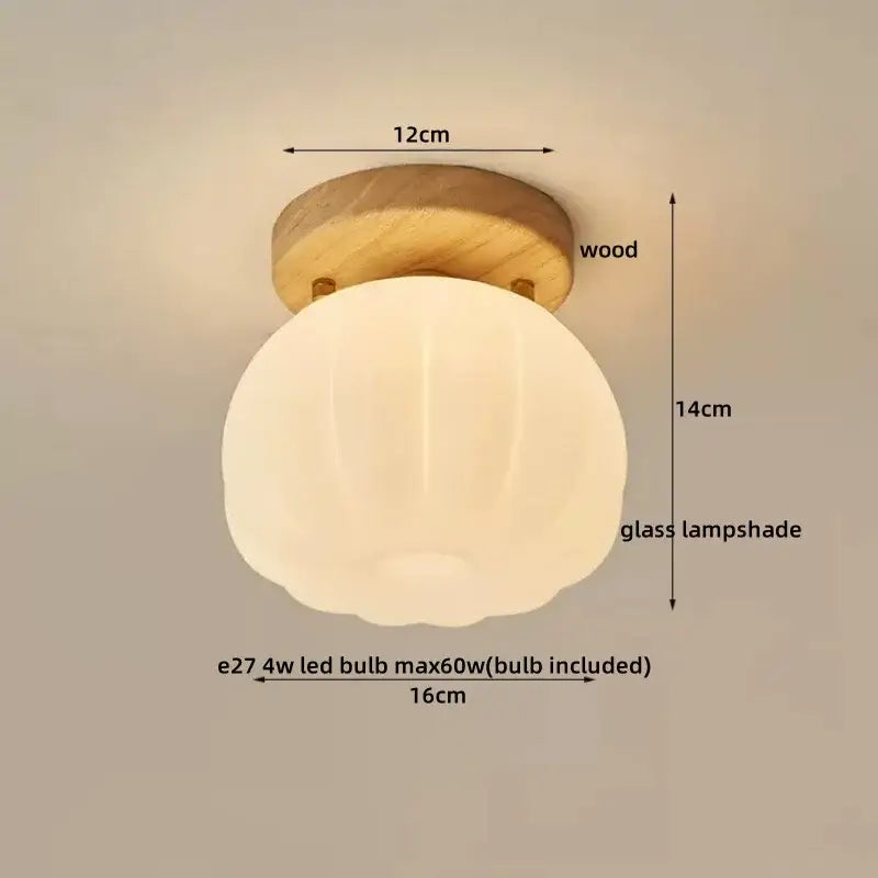 Modern matte dome ceiling lamp with led wood canopy living room