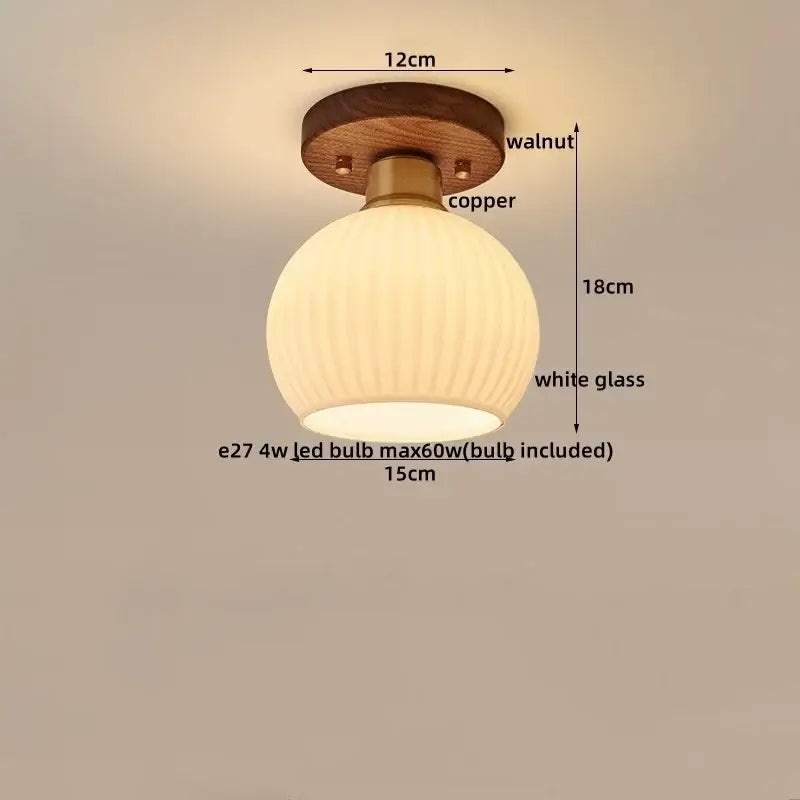 Modern matte dome ceiling lamp with led wood canopy living room