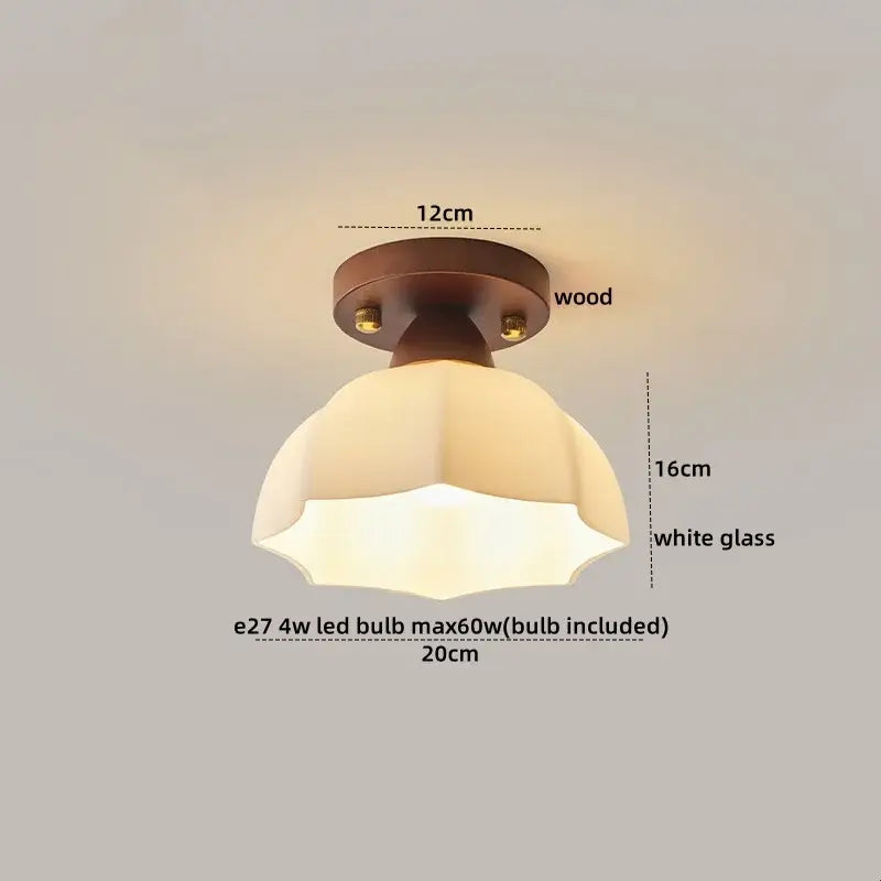 Modern matte dome ceiling lamp with led wood canopy living room