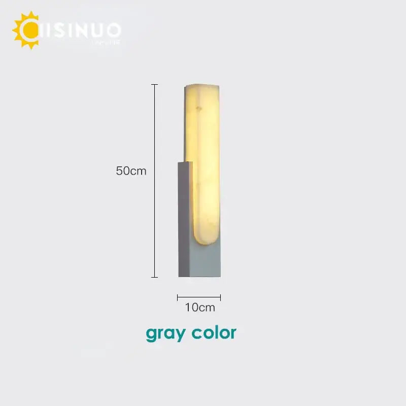 Modern matte gray and white led marble wall sconce living room light