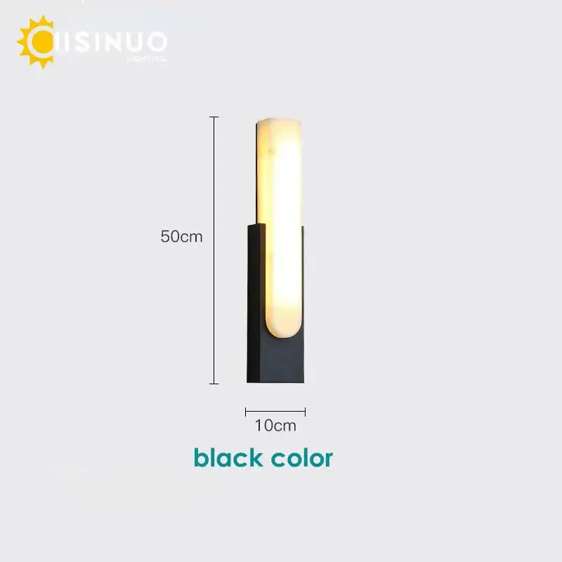 Modern matte gray and white led marble wall sconce living room light