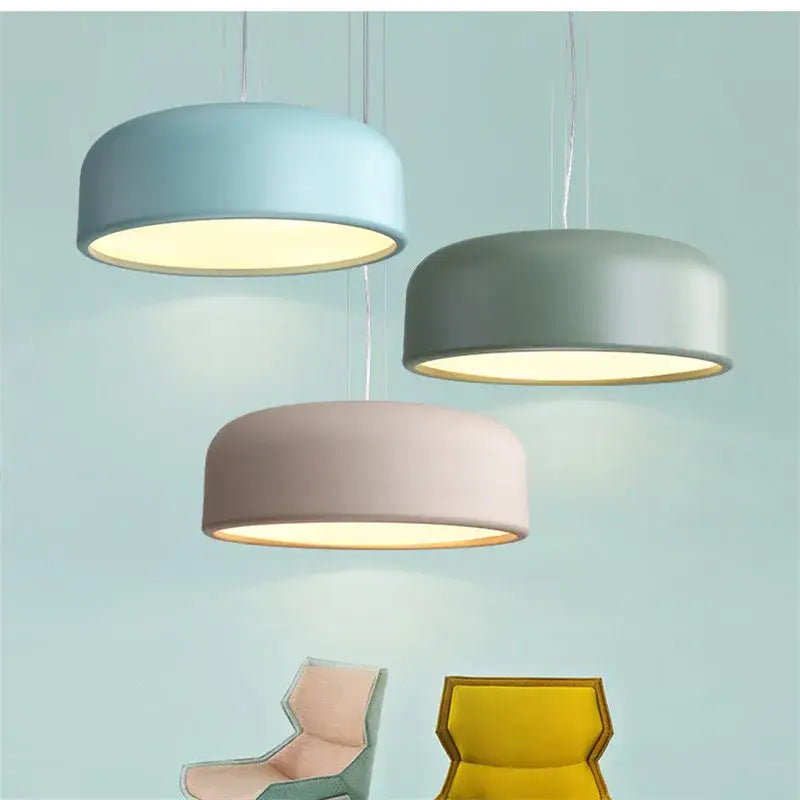 Modern matte green macaron ceiling chandelier living room light