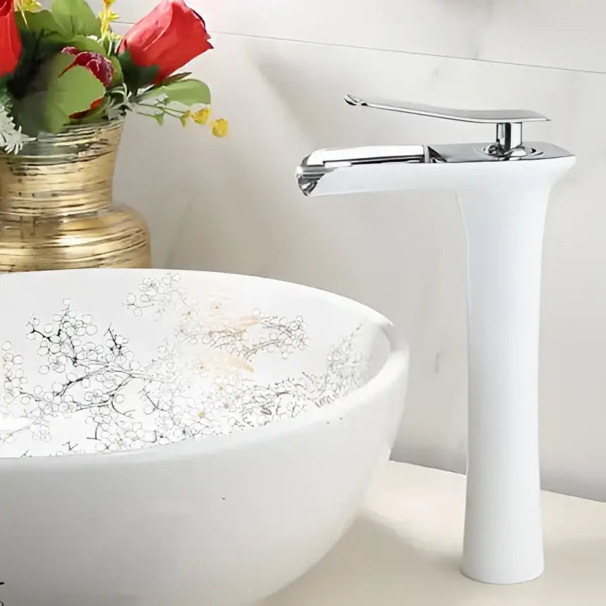 Modern matte grey waterfall brass basin faucet for bathroom sink