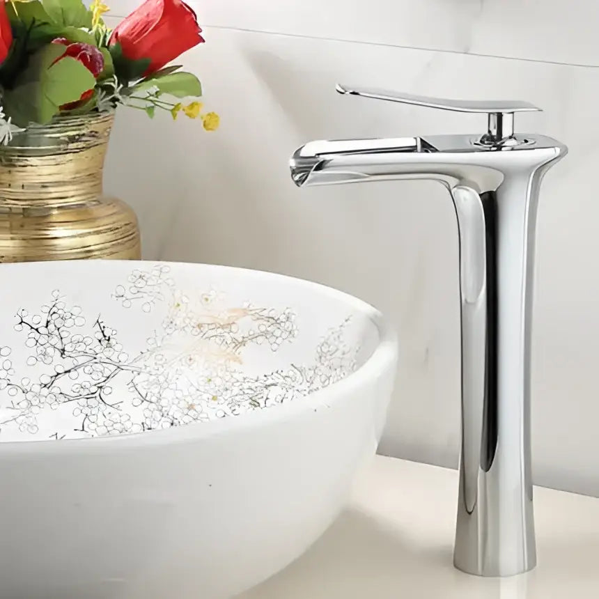 Modern matte grey waterfall brass basin faucet for bathroom sink