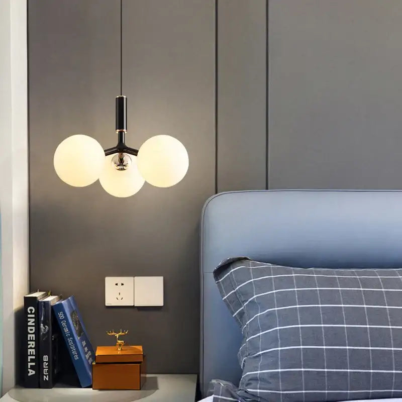 Modern matte red decorbites glass ball pendant – living room lighting fixture