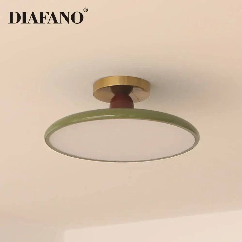 Modern matte white & brass led ceiling light for living room