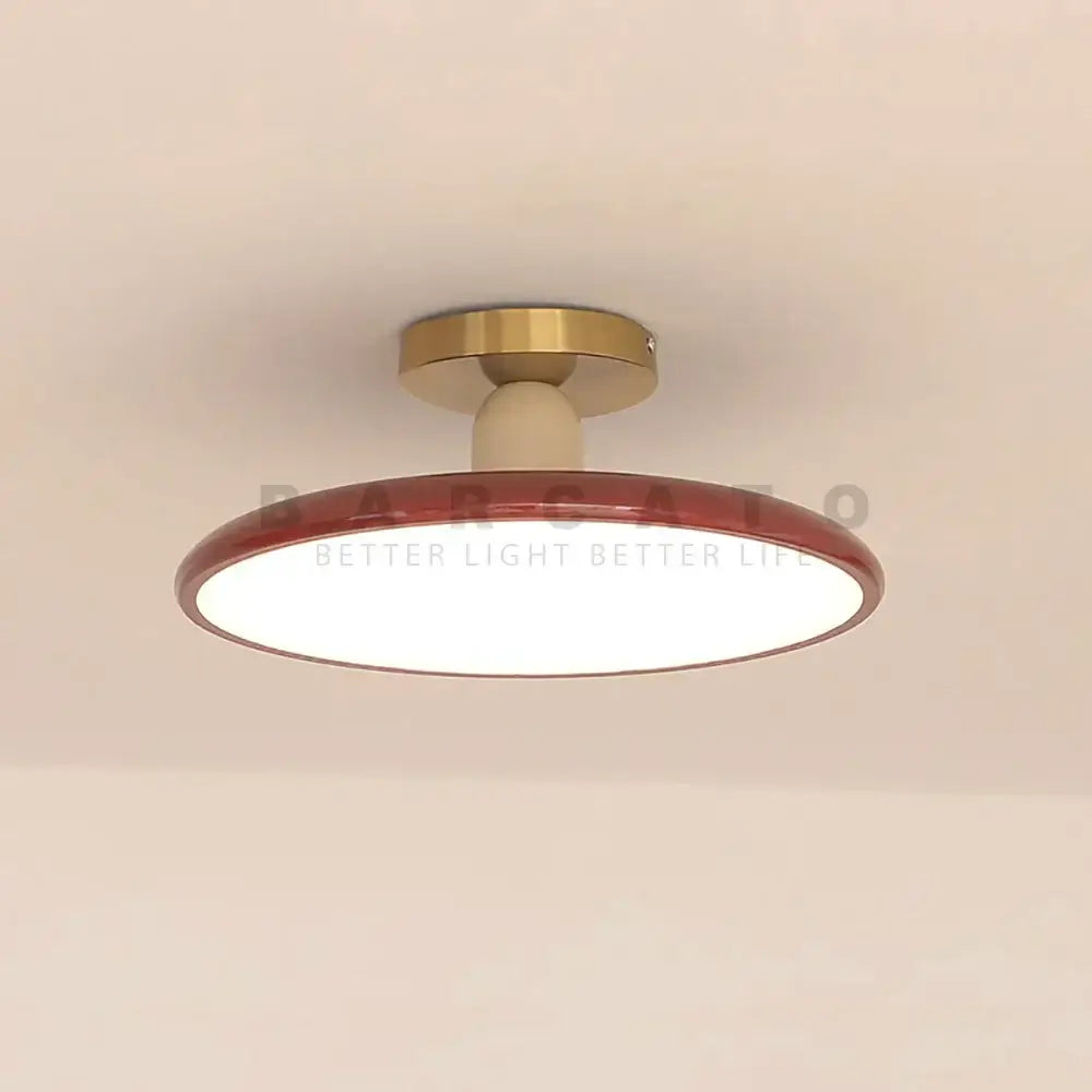 Modern matte white & brass led ceiling light for living room