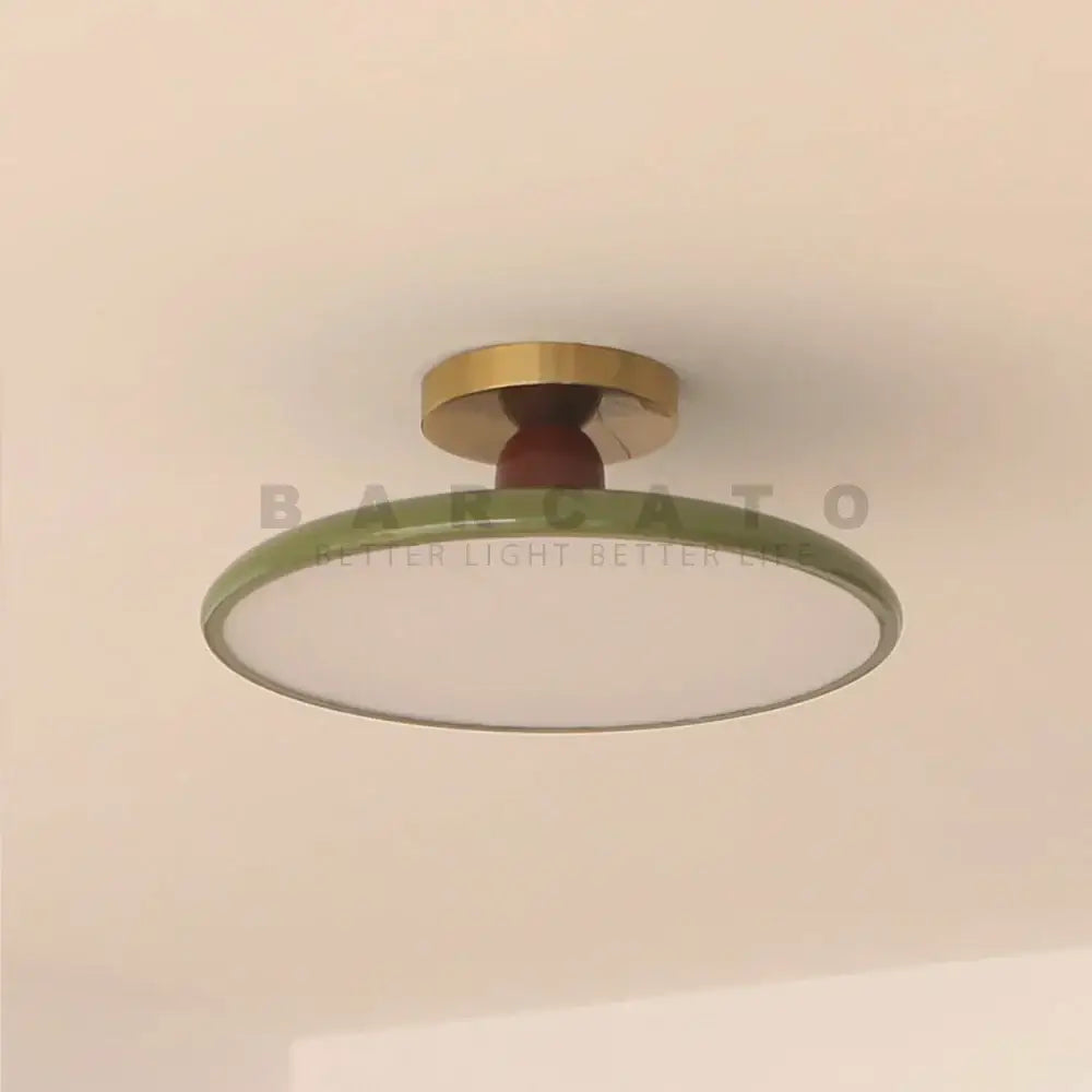 Modern matte white & brass led ceiling light for living room