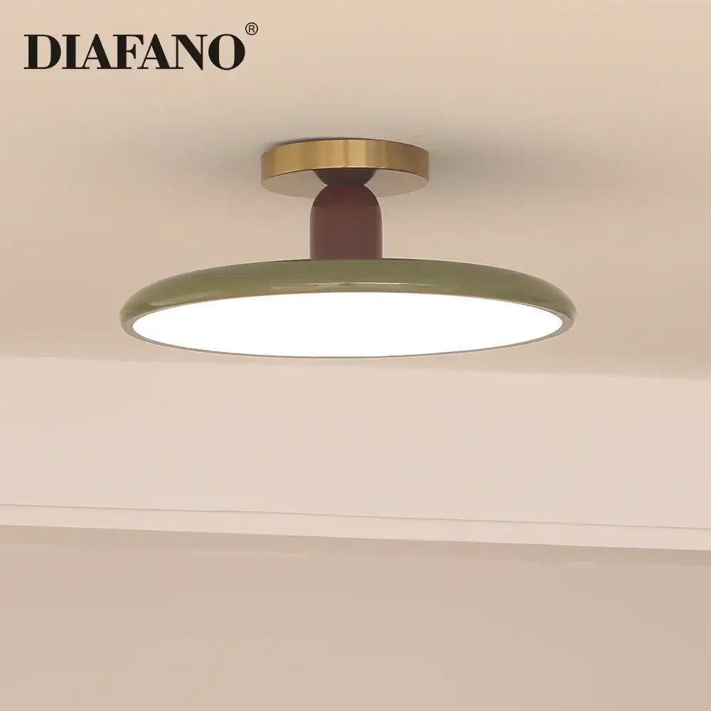 Modern matte white & brass led ceiling light for living room