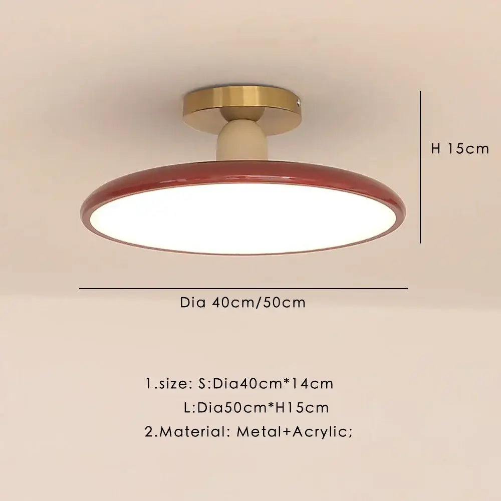 Modern matte white & brass led ceiling light for living room