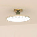 Modern matte white & brass led ceiling light for living room