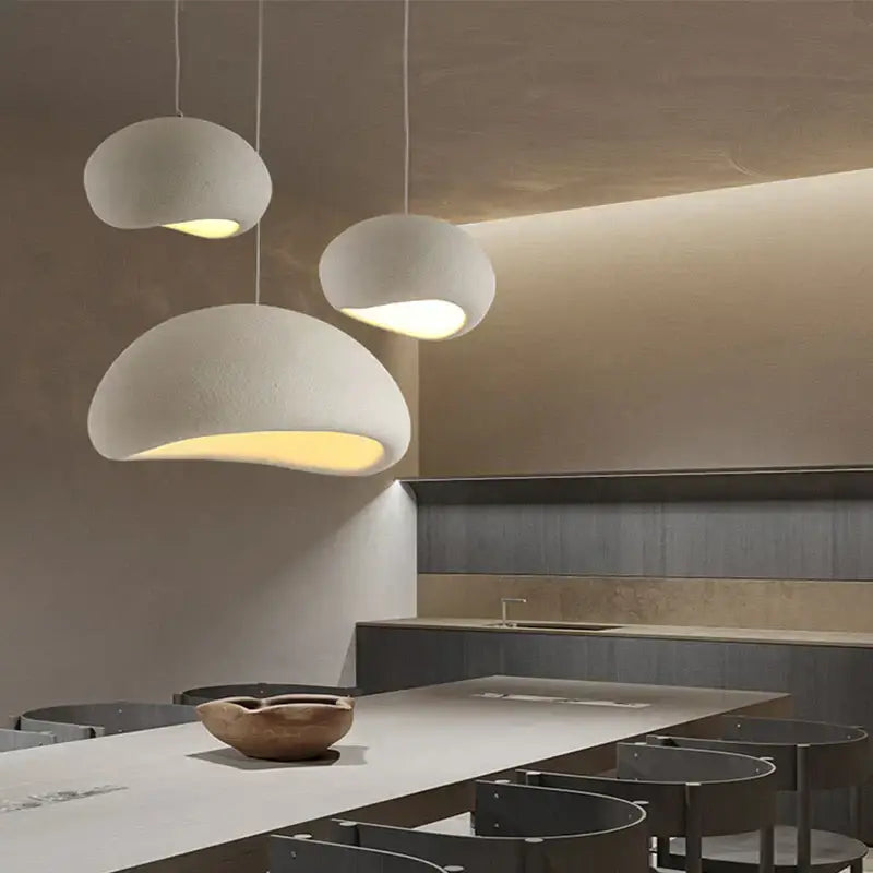 Modern matte white industrial wind chandelier bedroom pendant light