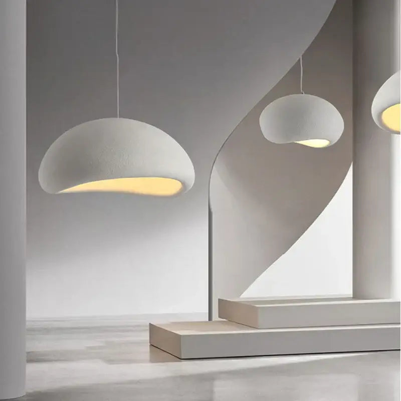 Modern matte white industrial wind chandelier bedroom pendant light