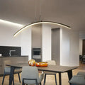 Modern metallic arc shape led pendant lights dining room