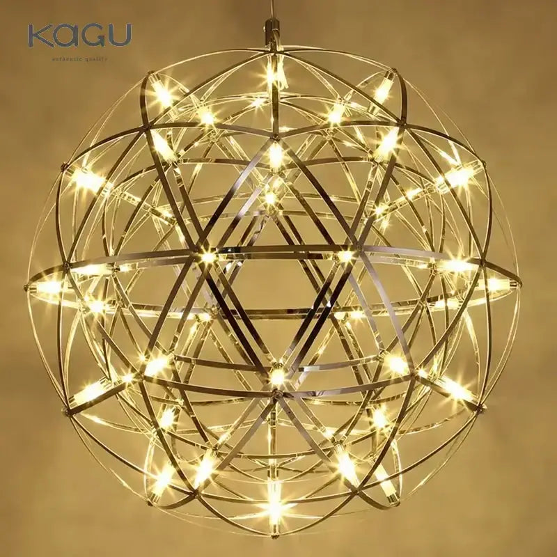 Modern metallic ball fireworks pendant light for living room