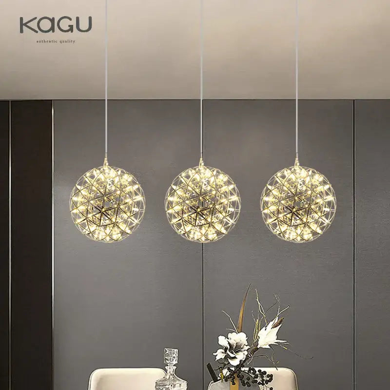 Modern metallic ball fireworks pendant light for living room