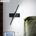 Modern metallic black & white linear vanity wall sconce bathroom light