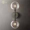 Modern metallic clear glass globe wall sconce bedroom light