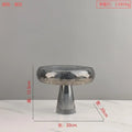 Modern metallic silver geometric glass fruit bowl dining room stand