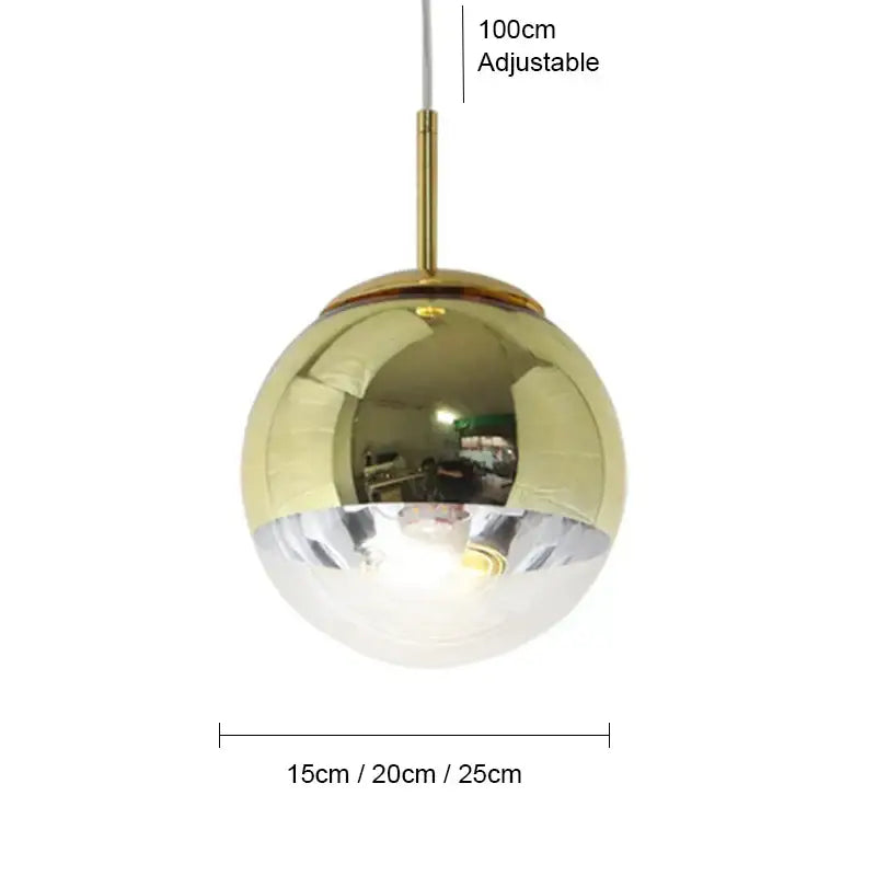 Modern metallic tri color ball pendant lights for living room