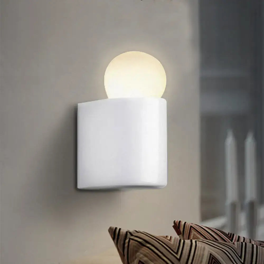 Modern milk glass ball wall lamp bedroom small medium sconcelight
