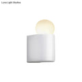 Modern milk glass ball wall lamp bedroom small medium sconcelight