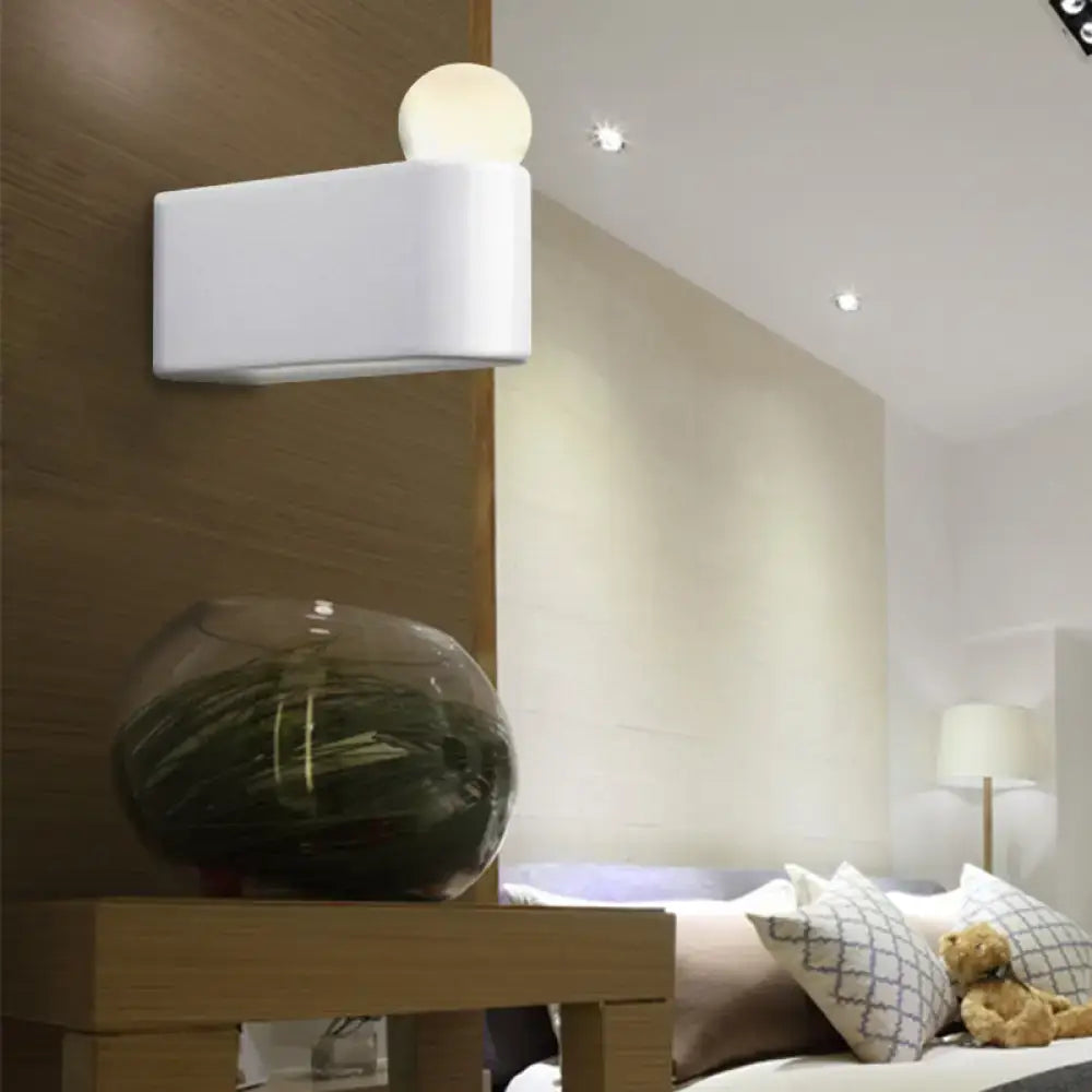 Modern milk glass ball wall lamp bedroom small medium sconcelight