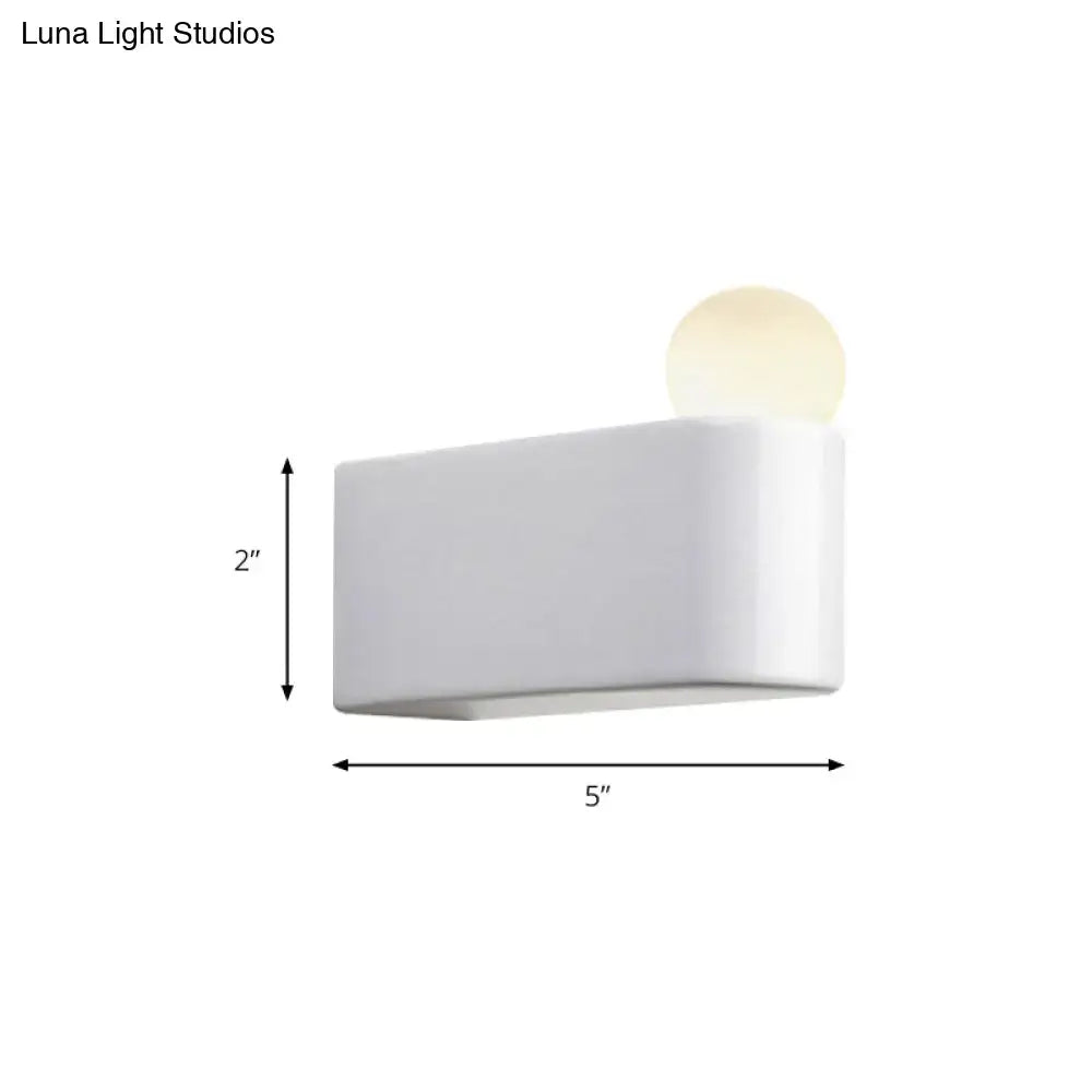 Modern milk glass ball wall lamp bedroom small medium sconcelight